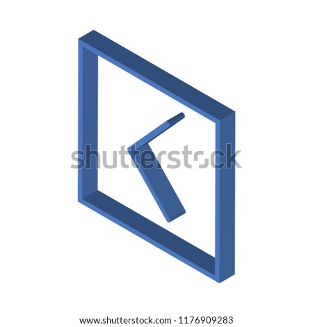 Is less than isometric left top view 3D icon