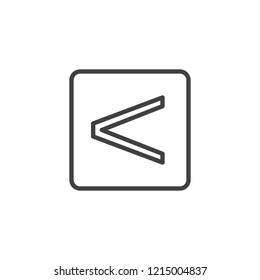 Is less than outline icon. linear style sign for mobile concept and web design. Mathematics sign simple line vector icon. Symbol, logo illustration. Pixel perfect vector graphics
