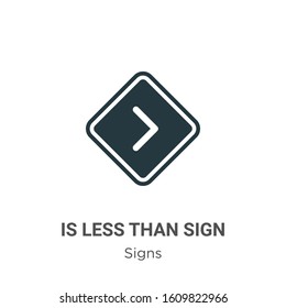 Is less than sign glyph icon vector on white background. Flat vector is less than sign icon symbol sign from modern signs collection for mobile concept and web apps design.