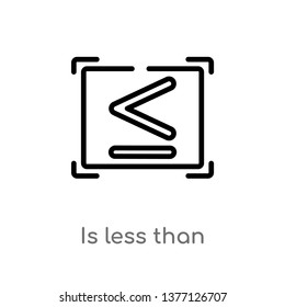 is less than vector line icon. Simple element illustration. is less than outline icon from signs concept. Can be used for web and mobile