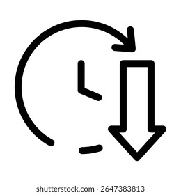 Less time icon outline set sign