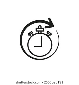 Less time icon Symbol mark in Outline style