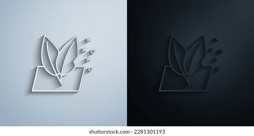 Less weight feathers textile paper icon with shadow effect vector illuistration design