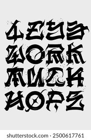 Less work much hope, design with calligraffiti style. Suitable for use for tshirt, poster, banner, apparel, etc.