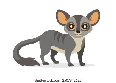 
Lesser Bush Baby animal isolated flat vector illustration on white background