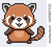 Lesser panda pixel cartton design