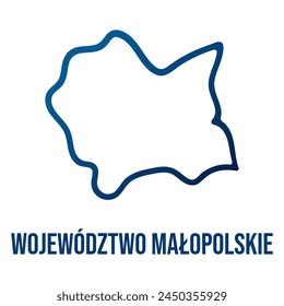 Lesser Poland Voivodeship (Województwo małopolskie) abstract simplified map