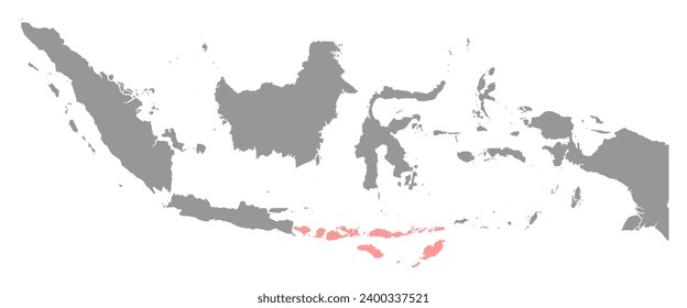 Lesser Sunda islands map, region of Indonesia. Vector illustration.