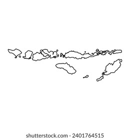 Lesser Sunda islands map, region of Indonesia. Vector illustration.