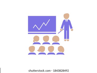 Lessions - vector icons set on white background. Symbol for web, infographics, print design and mobile UX/UI kit. Vector illustration, EPS10.