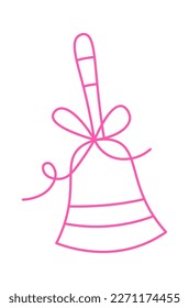 Lektion Glocke Linie Symbol Schulelemente. Vektorgrafik