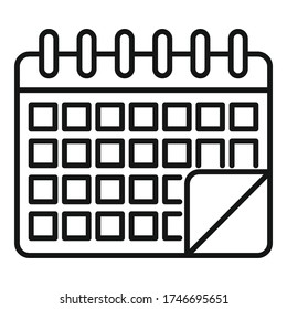 Lesson calendar icon. Outline lesson calendar vector icon for web design isolated on white background