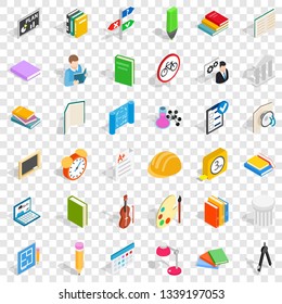 Lesson in college icons set. Isometric style of 36 lesson in college vector icons for web for any design