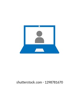 Lesson and computer icon. Element of education icon for mobile concept and web apps. Detailed Lesson and computer icon can be used for web and mobile