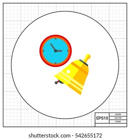 Lesson Concept Icon with Bell and Clock