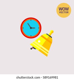 Lesson Concept Icon with Bell and Clock