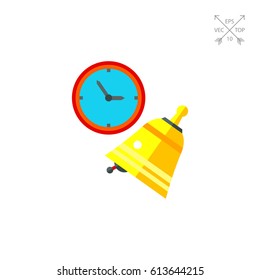Lesson Concept Icon with Bell and Clock