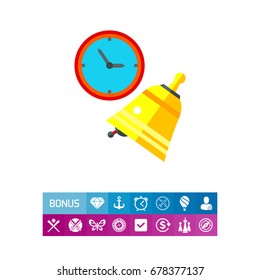 Lesson Concept Icon with Bell and Clock