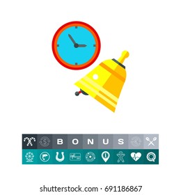 Lesson Concept Icon with Bell and Clock