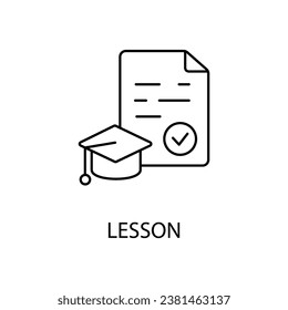 lesson concept line icon. Simple element illustration.lesson concept outline symbol design.