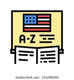 lesson english color icon vector. lesson english sign. isolated symbol illustration