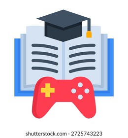 Lektion Spiel Icon Flat Style Vektorgrafik