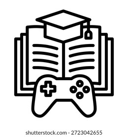 Lektion Spiel Symbol Linienstil Vektorgrafik