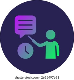Lesson Glyph Circle Gradient Icon