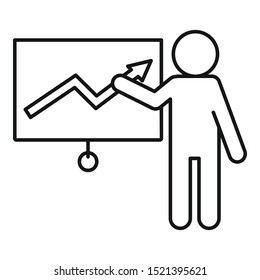Lesson graph speaker icon. Outline lesson graph speaker vector icon for web design isolated on white background