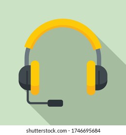 Lesson headset icon. Flat illustration of lesson headset vector icon for web design