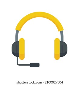 Lesson headset icon. Flat illustration of lesson headset vector icon isolated on white background