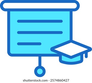 Lesson Icon Blue Color Vector Illustration