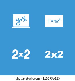 Lesson icon. collection of 4 lesson filled icons such as blackboard, board with formulas. editable lesson icons for web and mobile.