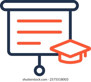 Lesson Icon Color Line Vector Illustration