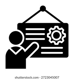 Ilustración vectorial de estilo de glifo de icono de lección