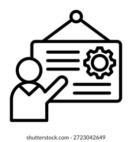 Ilustración vectorial de estilo de línea de icono de lección
