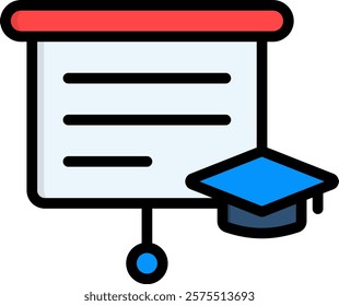 Lesson Icon Lineal Color Vector Illustration
