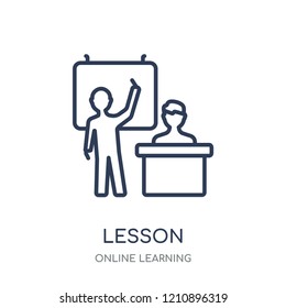 Lesson icon. Lesson linear symbol design from Online learning collection.