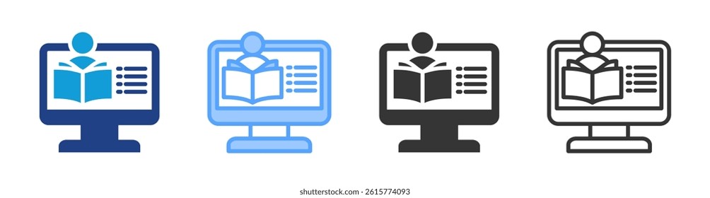 Lesson icon set multiple style collection