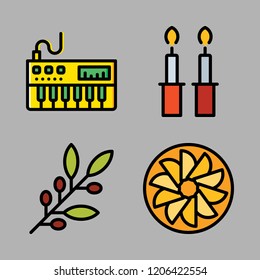 lesson icon set. vector set about piano and hebrew icons set.