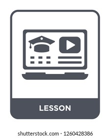 lesson icon vector on white background., lesson simple element illustration