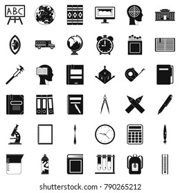 Lesson icons set. Simple style of 36 lesson vector icons for web isolated on white background