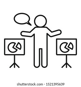 Lesson lecture icon. Outline lesson lecture vector icon for web design isolated on white background