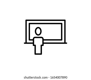 Lesson line icon. Vector symbol in trendy flat style on white background. Lesson sing for design.