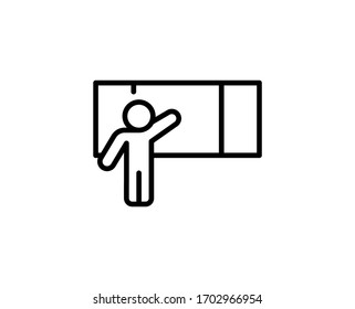 Lektion online Symbol. Vektorillustration-Symbol im trendigen, flachen Stil auf weißem Hintergrund. Lektion singen für Design.