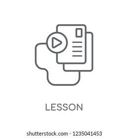 Lesson linear icon. Modern outline Lesson logo concept on white background from E-learning and education collection. Suitable for use on web apps, mobile apps and print media.