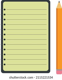 Lesson pencil notebook icon. Flat illustration of lesson pencil notebook vector icon for web design
