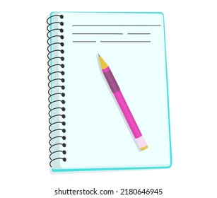 Lesson pencil notebook. Vector illustration for web design