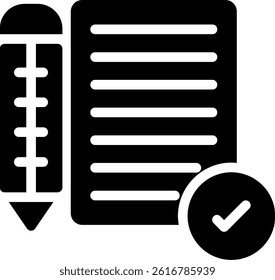 Lesson Plan Glyph Vector Icon Design