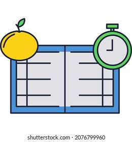 Lesson Plan Icon. Flat Vector Business Education. Training Strategy Development. Study Timetable. Notebook Symbol